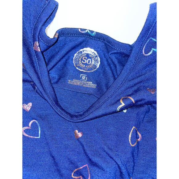 So girls sz. 12 blue heart design sparkle bottom tee. Cute, great stretch - Picture 6 of 11